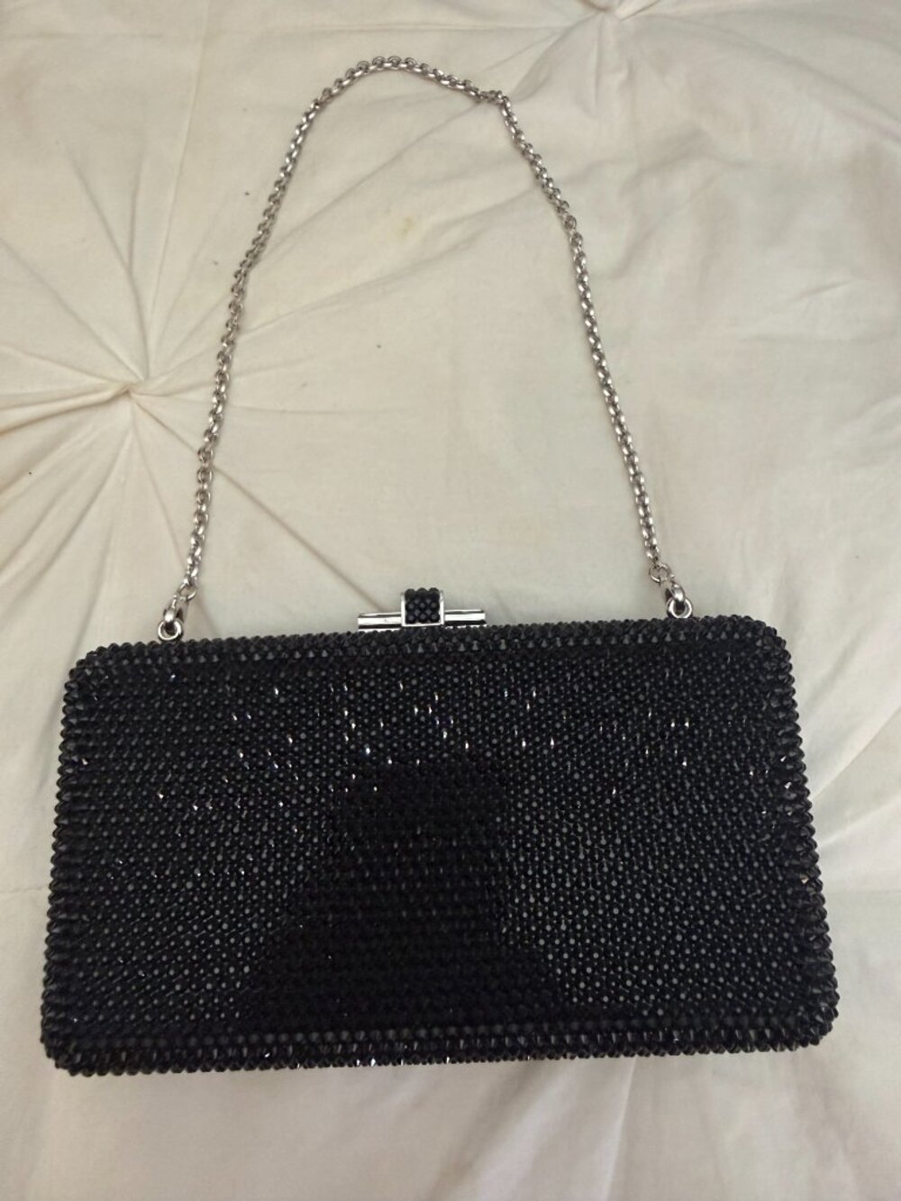 Judith Lieber Black Beaded Evening Bag